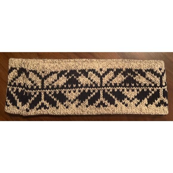 Vintage Eddie Bauer Wool Blend Fair Isle Headband Fleece Lined OS - Picture 1 of 4